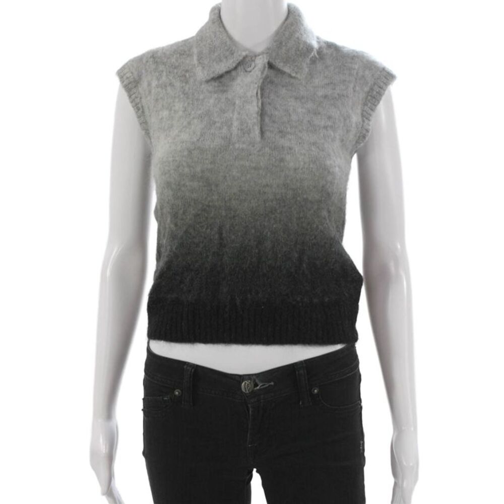 Aligne Womens Gray Collared Sweater Vest Size 0